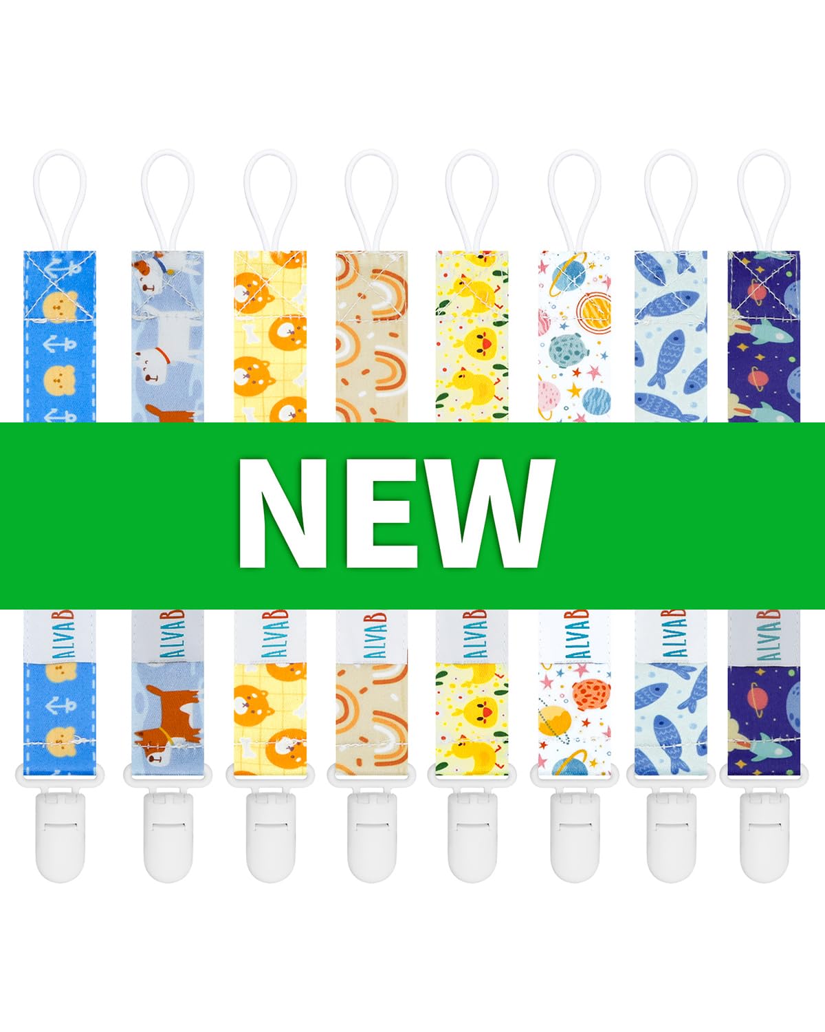 ALVABABY pacifier clip durable-nylon-rope emphasizes durability for daily use