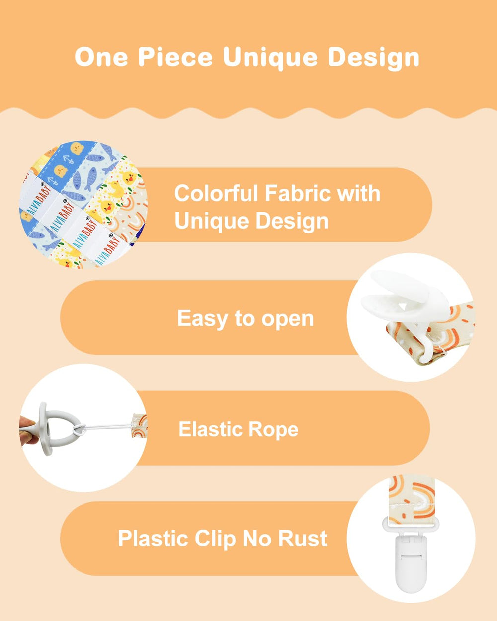 ALVABABY pacifier clip teether-attachment provides multitask usefulness with teethers and blankets