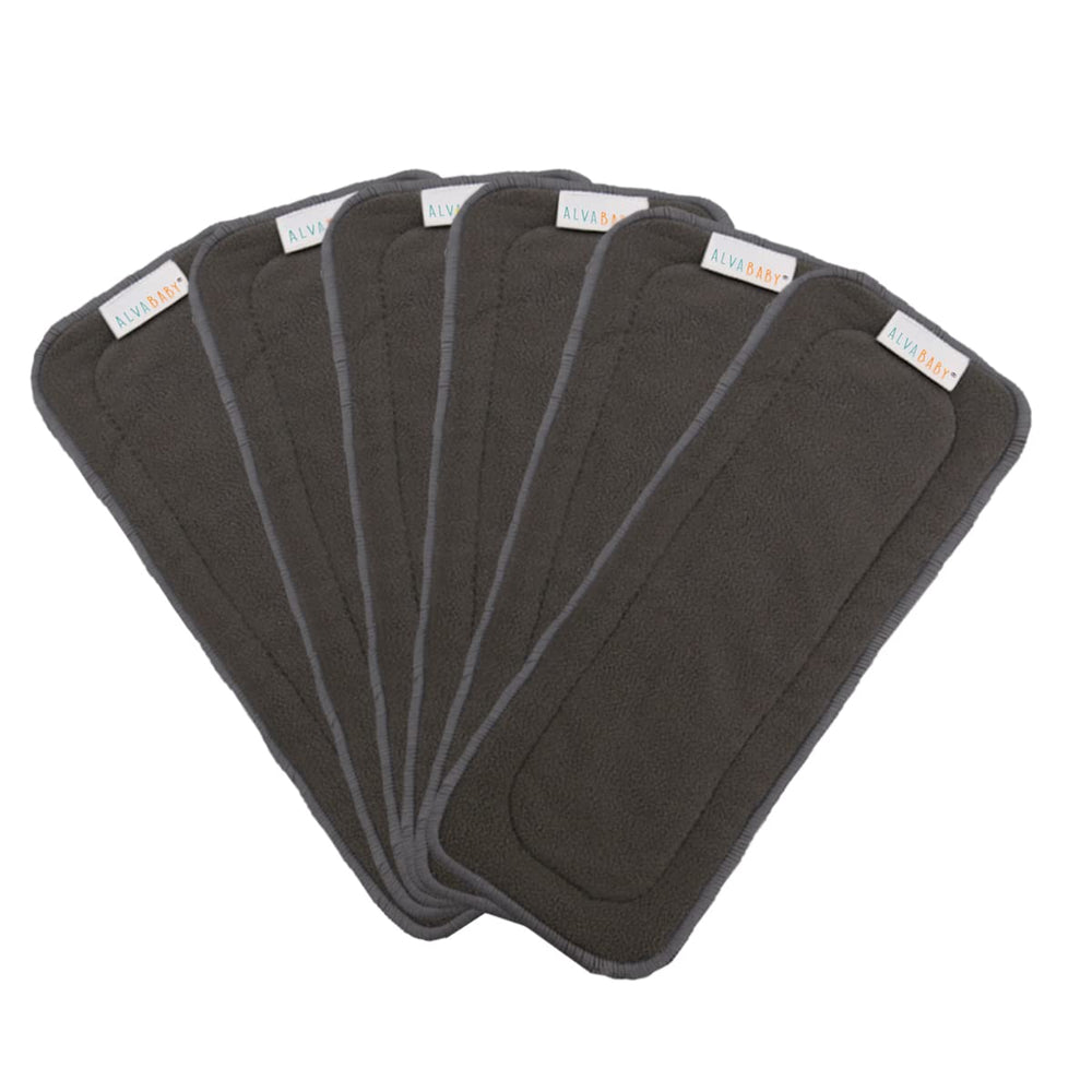 ALVABABY reusable inserts pack of six for cloth diapers showing 6-pack convenience for quick changes