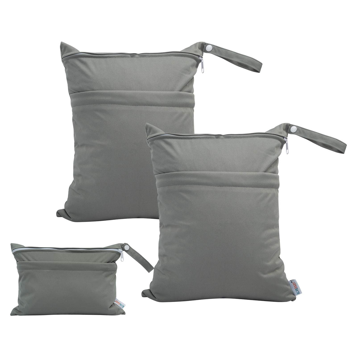 ALVABABY wet/dry bag large front view highlights waterproof storage for diapers and wet items, travel-ready.