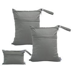 ALVABABY wet/dry bag large front view highlights waterproof storage for diapers and wet items, travel-ready.