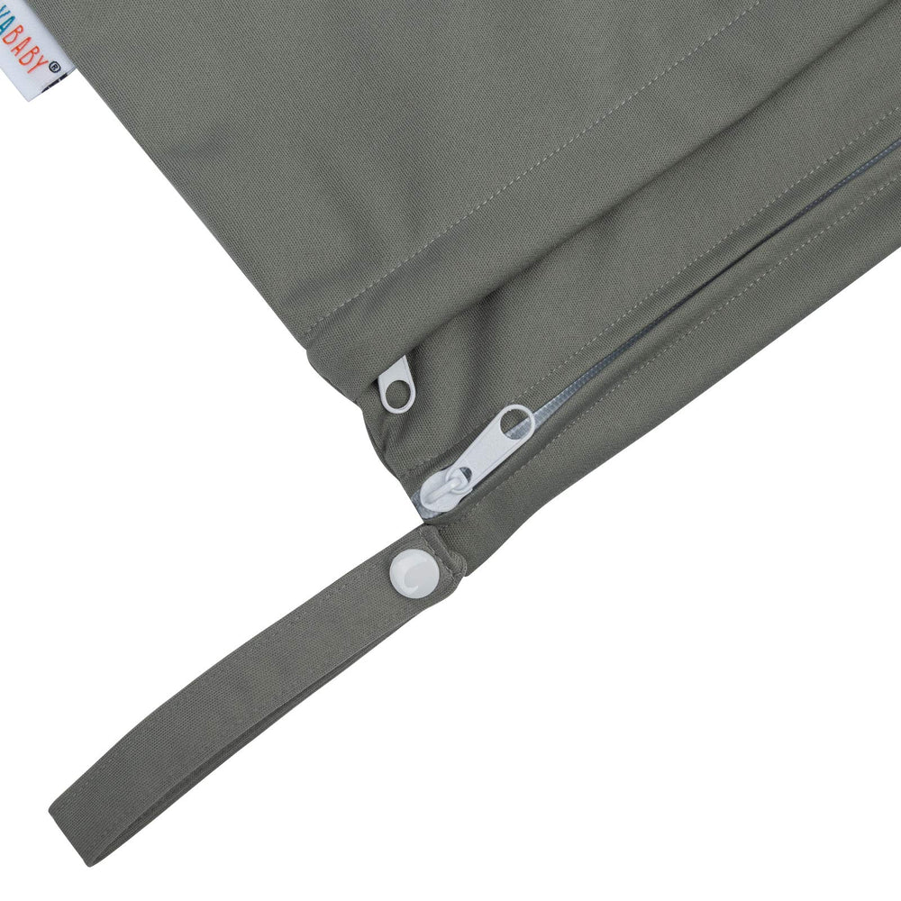 ALVABABY wet/dry bag large open view shows two compartments for dry and wet items, organized.