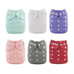 ALVABABY 6-pack cloth diapers showing budget-friendly reusable protection.
