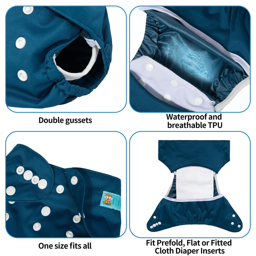 ALVABABY adjustable snaps illustrate one-size-fit for growing babies.