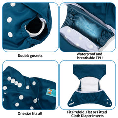 ALVABABY adjustable snaps illustrate one-size-fit for growing babies.