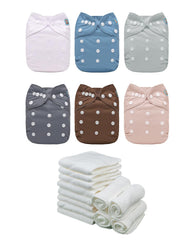 ALVABABY baby cloth diaper six-pack on display showing reusable design for eco-friendly parenting