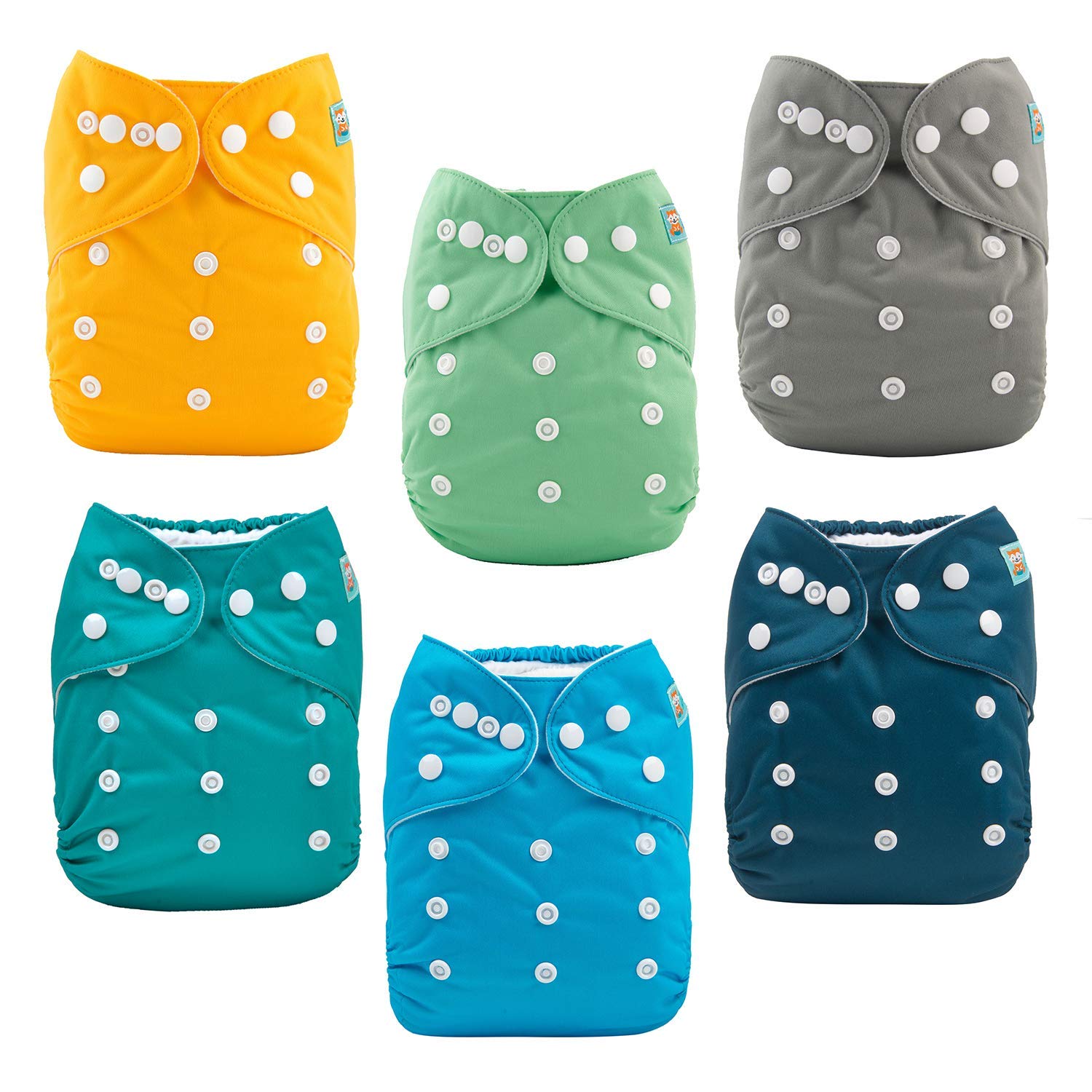 ALVABABY baby cloth diaper pack front view showing reusable design for savings