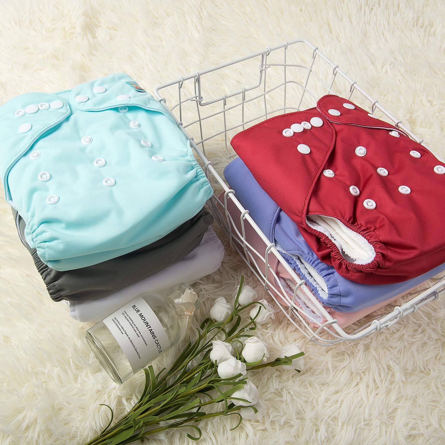 ALVABABY baby wearing diaper during daily activities highlighting comfort.