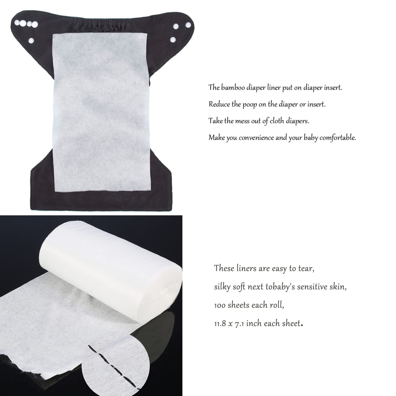 ALVABABY liner easy-tear-open design for quick changes.