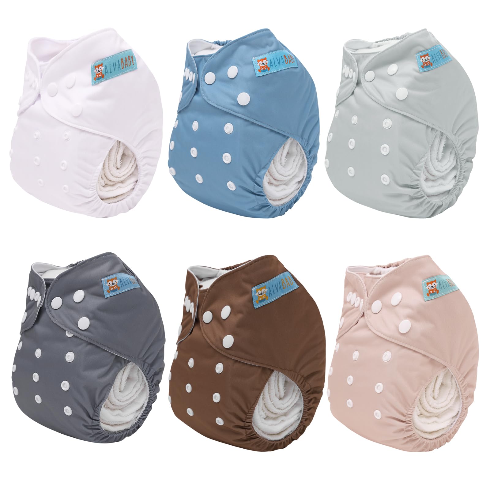 ALVABABY insert set with 12 inserts for extended absorbency and longer use