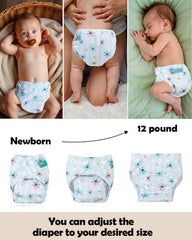 ALVABABY diaper pocket back view illustrates easy insert placement.