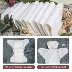 ALVABABY one-size adjustable-diaper—grows with baby using snap settings.