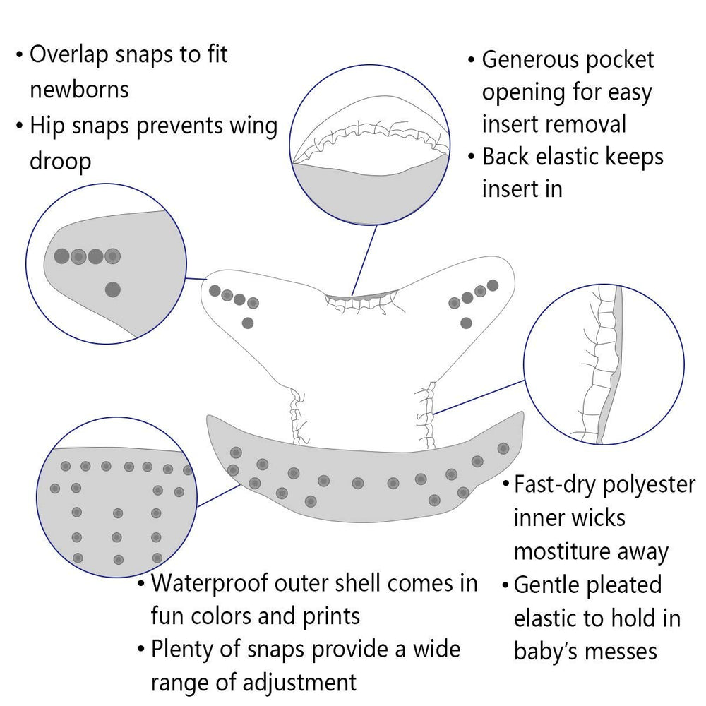 ALVABABY one-size adjustment via buttons shown for customizable sizing.