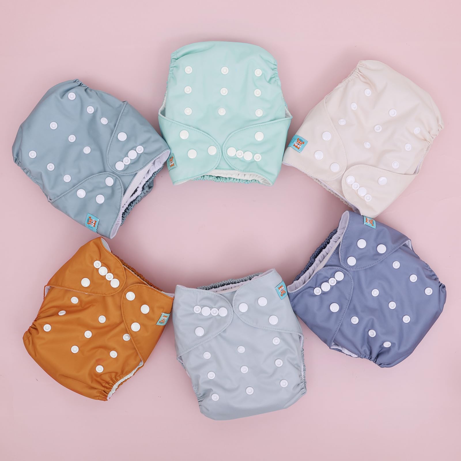 ALVABABY pack includes six diapers and twelve inserts for complete coverage.