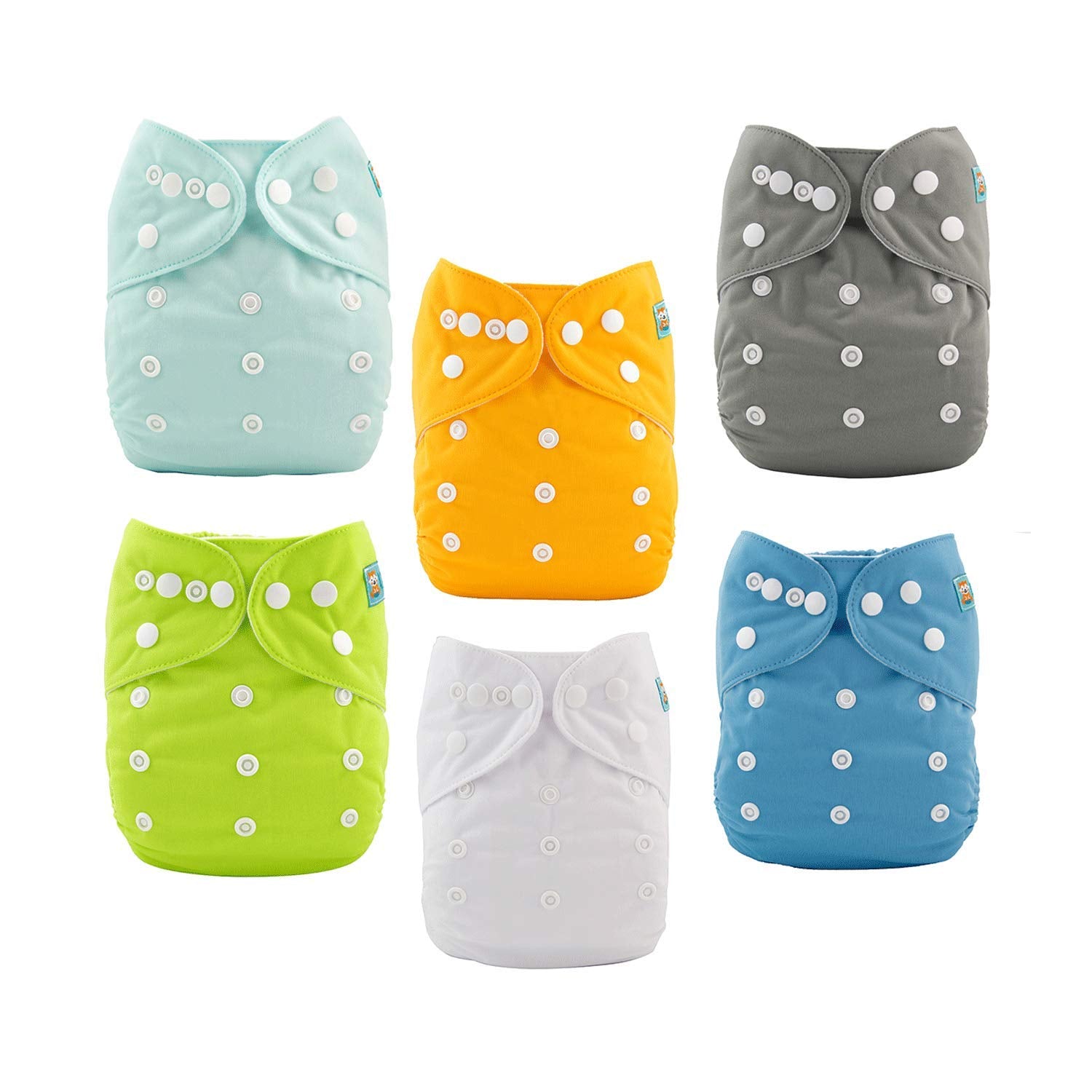 ALVABABY six-diaper-pack with twelve-inserts—complete kit for family use.