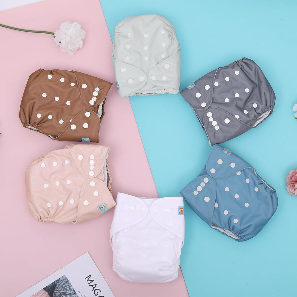 ALVABABY six-diaper pack with twelve inserts ready for daily use