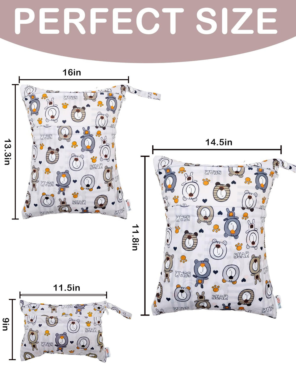 ALVABABY wet-dry bag capacity demonstration for 5–7 cloth diapers.