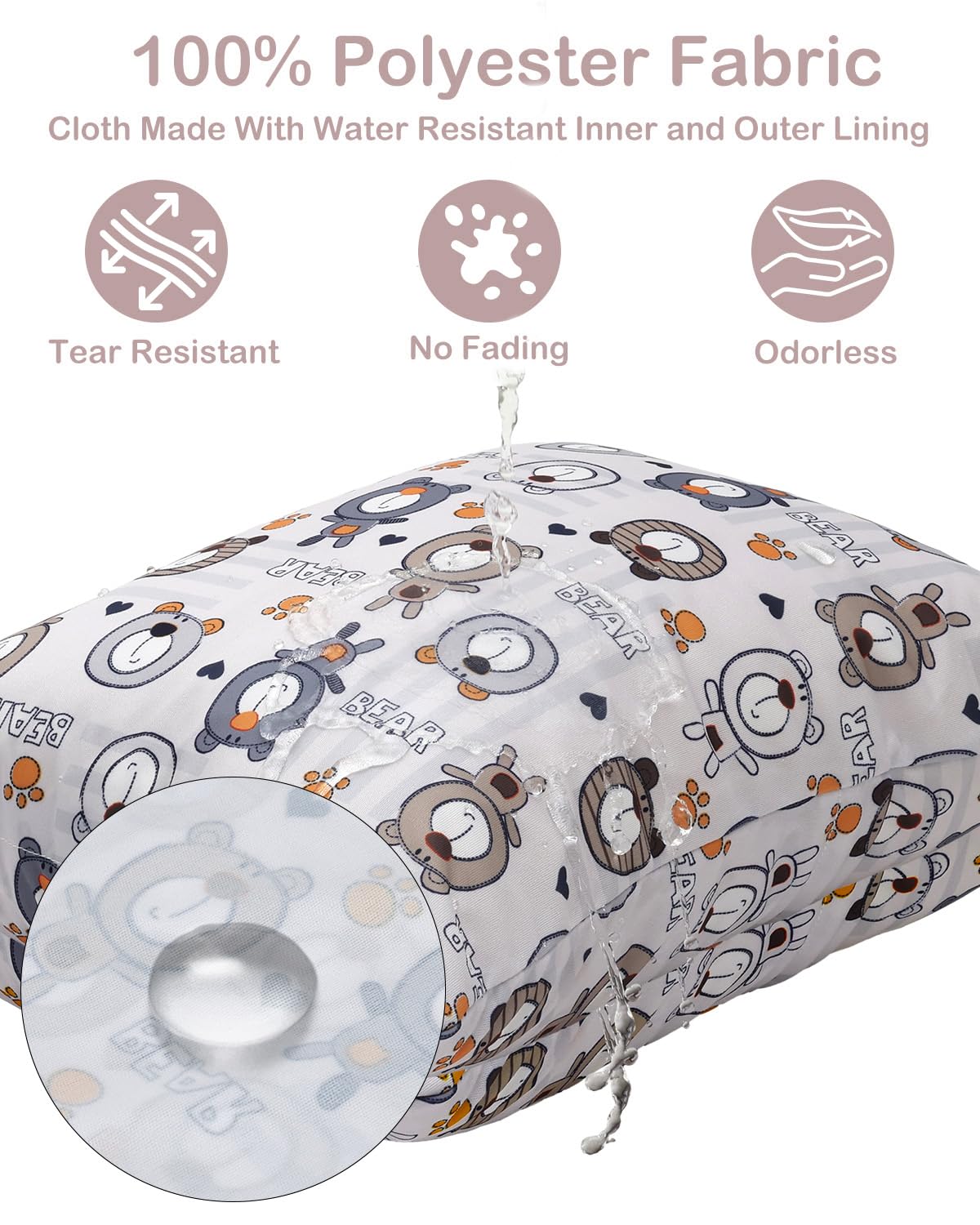 ALVABABY wet-dry bag double zipper close-up shows separate wet and dry compartments.