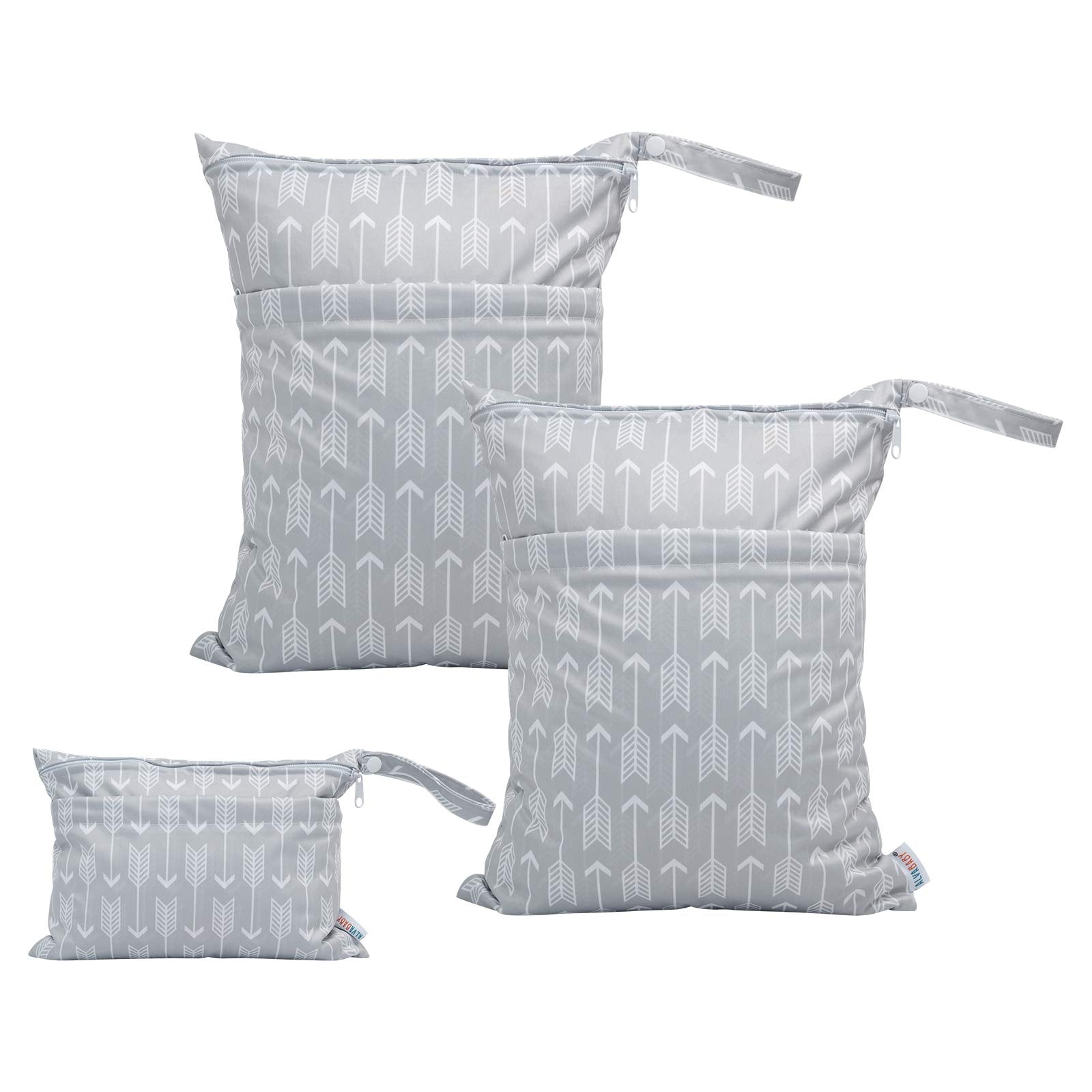 ALVABABY wet/dry bag large capacity for diapers keeps wet and dry items separated.