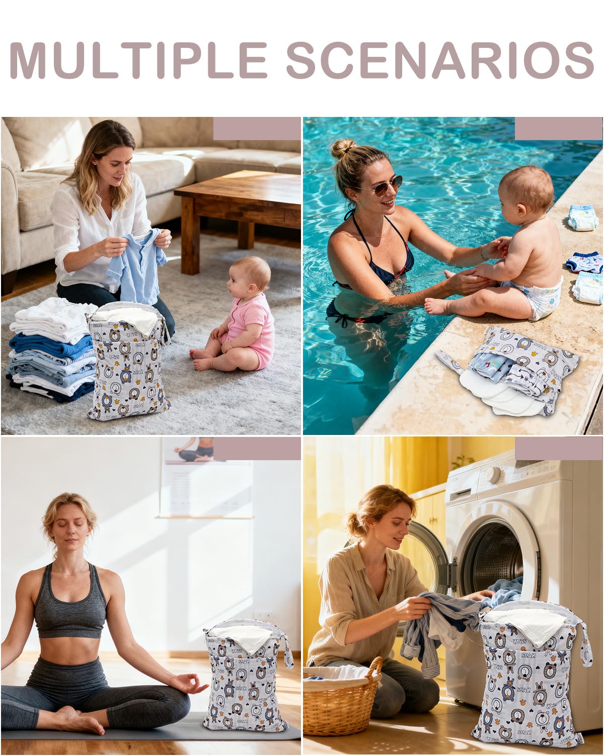 ALVABABY wet-dry bag multi-purpose organizer for swimsuits, gym gear, cosmetics.