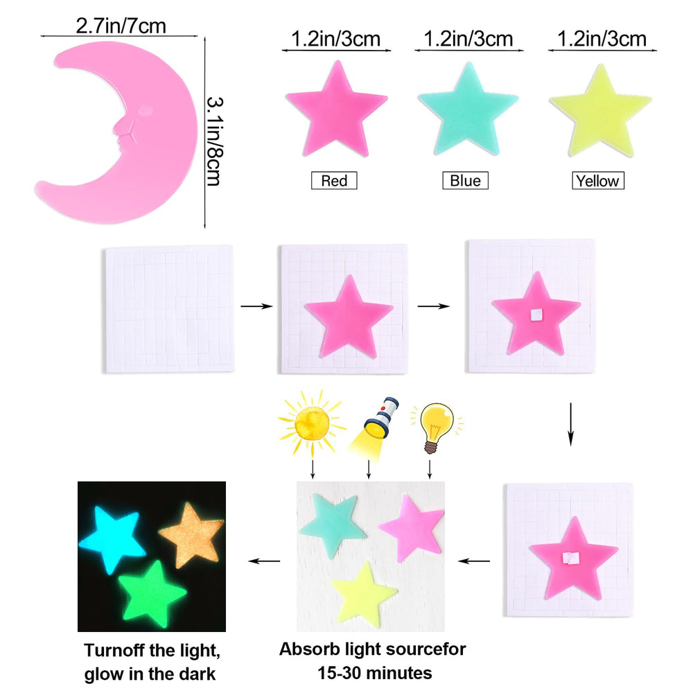 AM AMAONM pink moon sticker adds focal charm and night-time glow