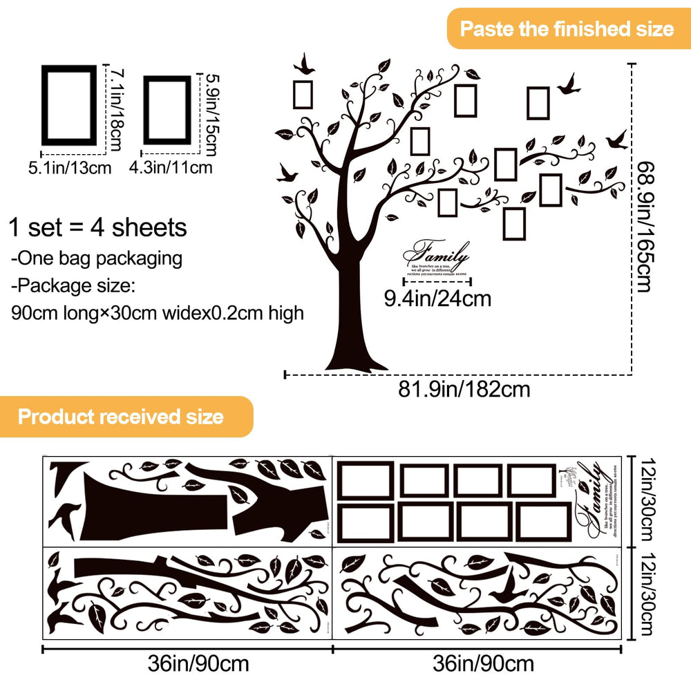 AM AMAONM 3D peel-and-stick vinyl tree creates depth and easy repositioning.