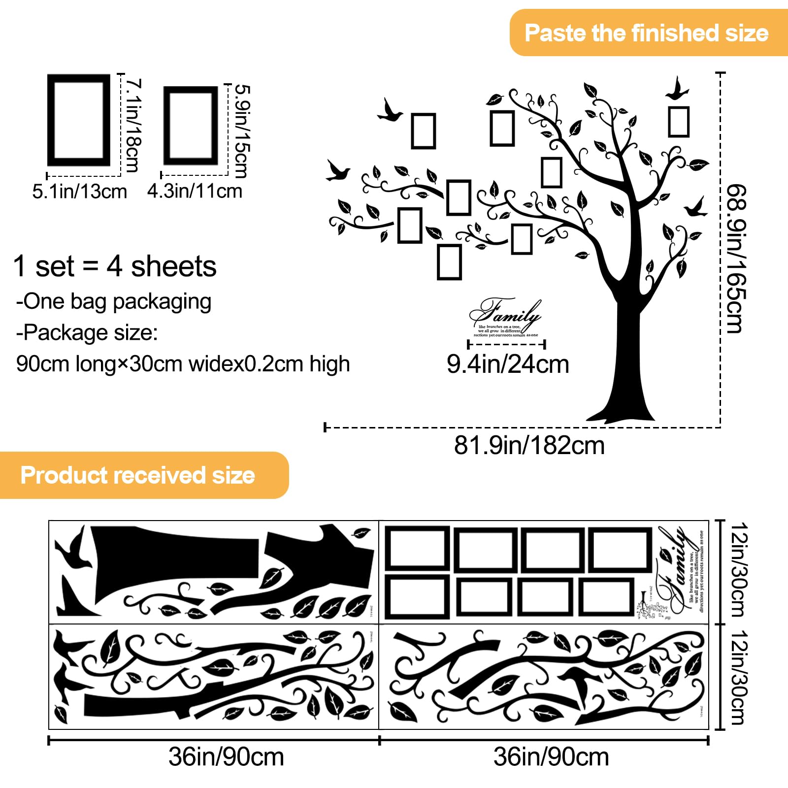 AM AMAONM 3D peel-and-stick vinyl wall art demonstrates easy DIY home decoration