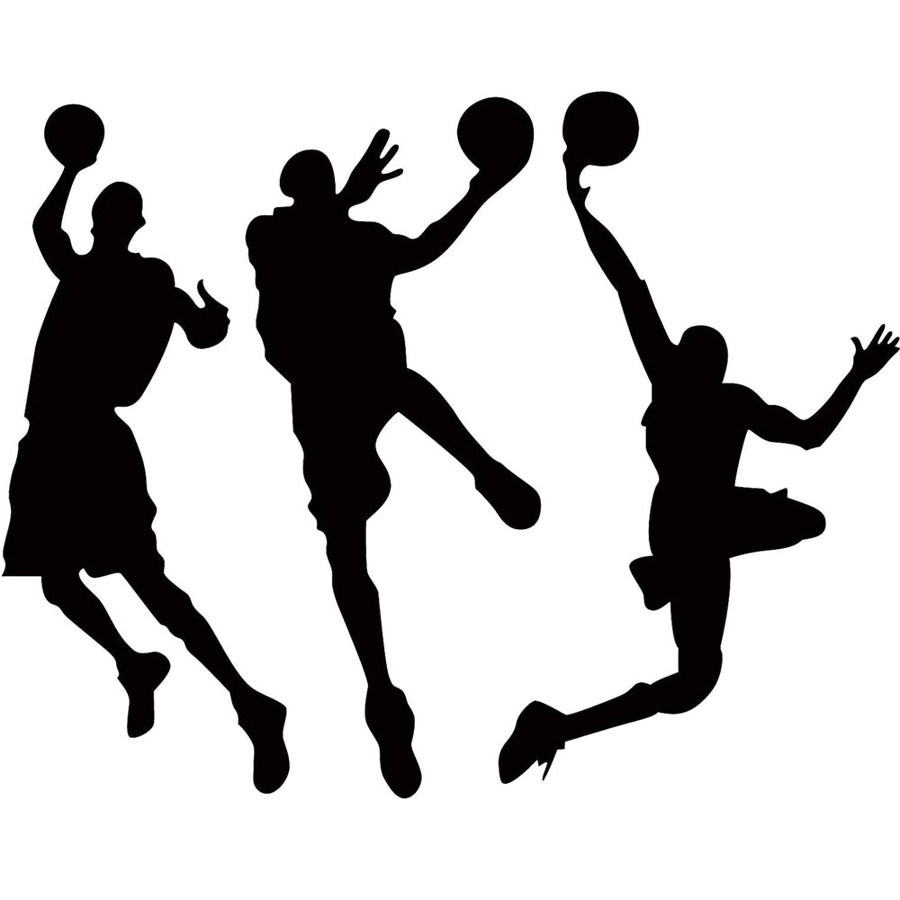 AM AMAONM basketball wall decal three players dunk silhouette ideal for kids room decor