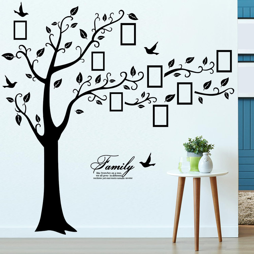AM AMAONM branches with leaves and birds offer playful nursery decor ideas.
