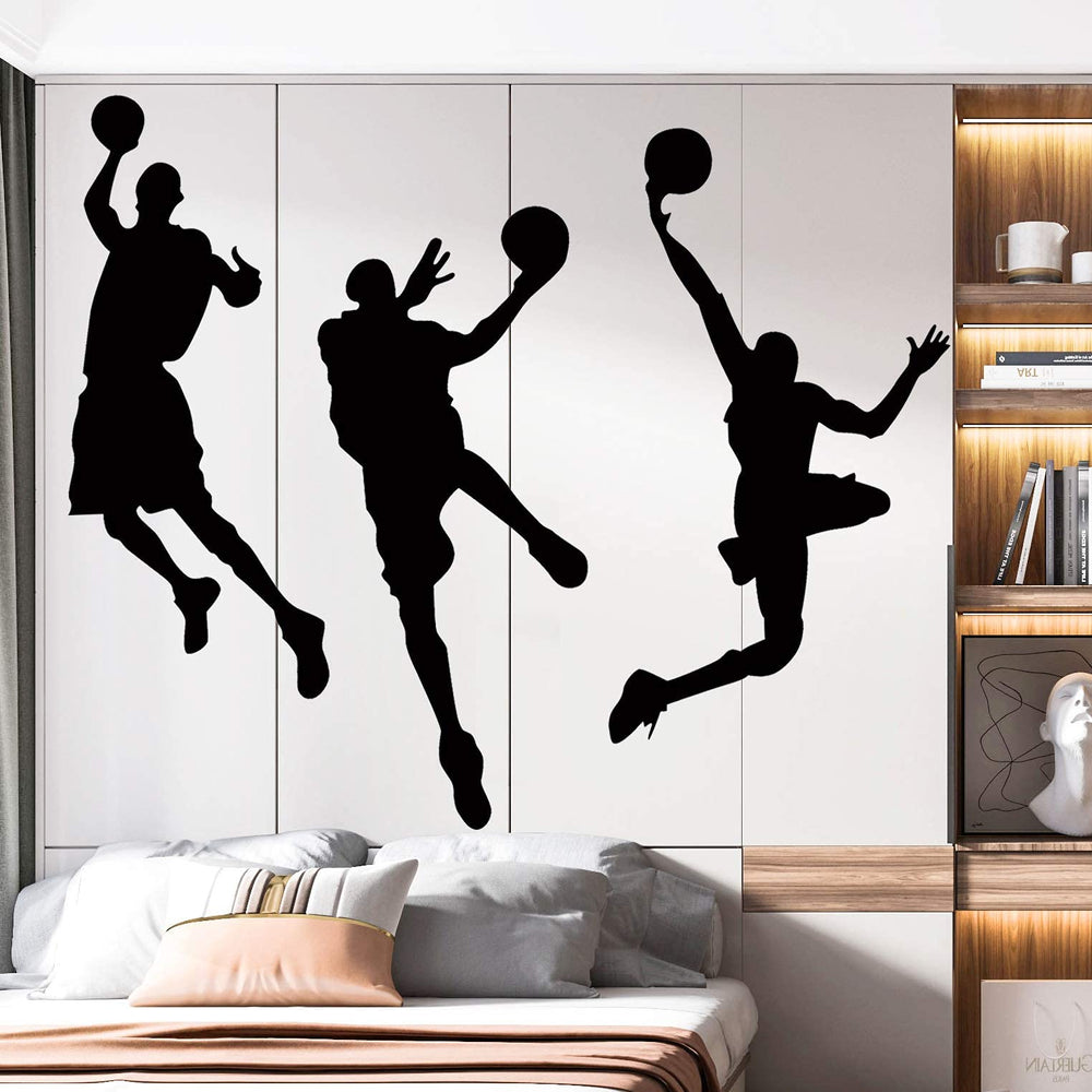 AM AMAONM classroom wall decal with basketball players for active spaces