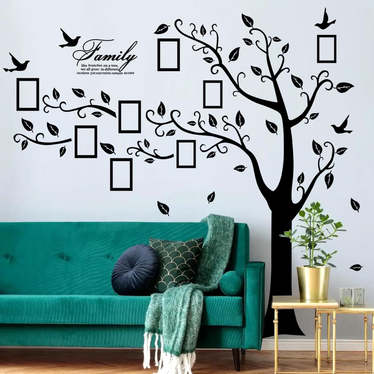 AM AMAONM leaves and birds accents add nature-inspired charm to walls