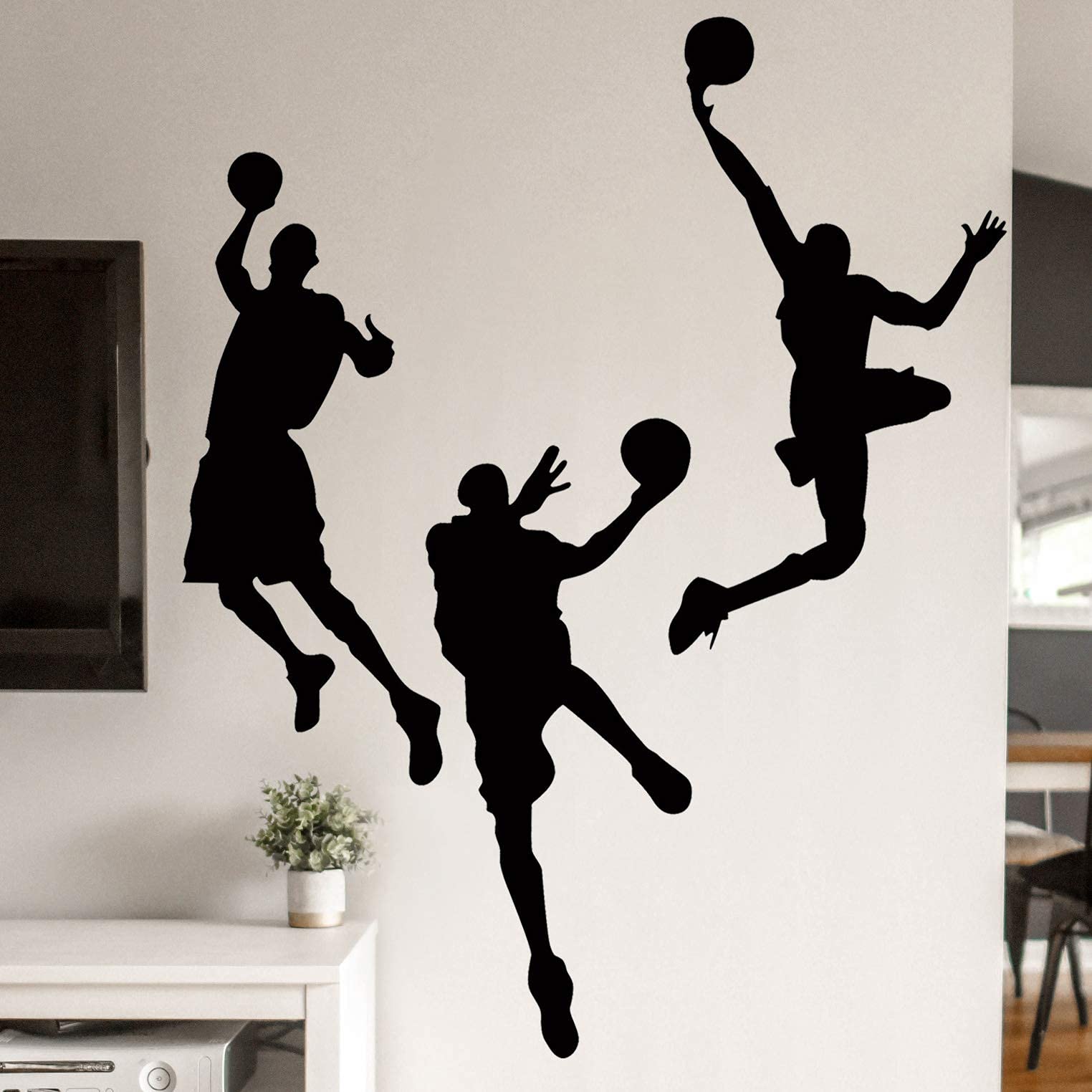 AM AMAONM slam dunk silhouette wall decal ideal for classrooms and bedrooms