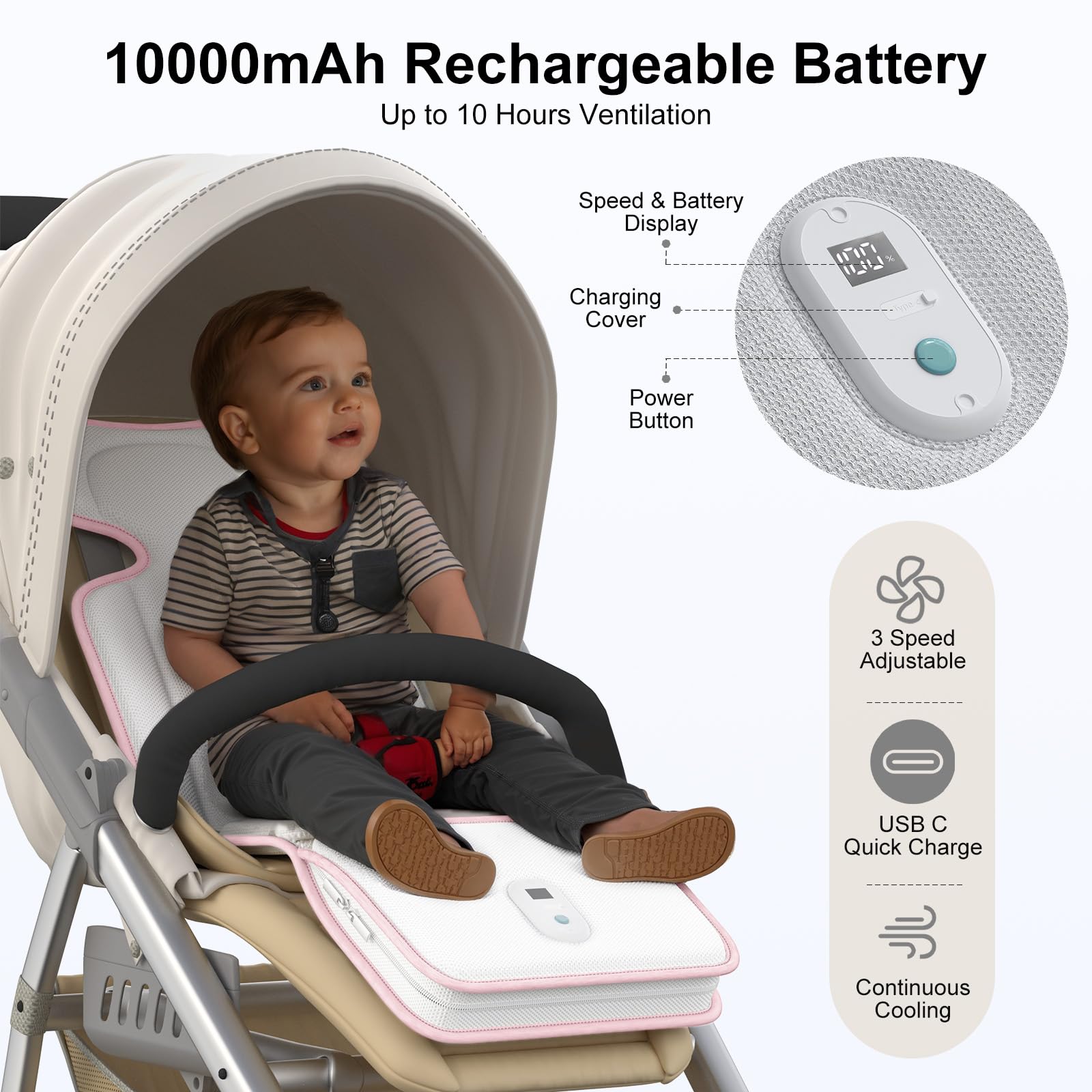 AMACOOL 3-speed control lets you adjust airflow for comfort