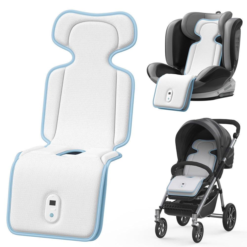 AMACOOL Baby Stroller Cooling Pad front view with dual blowers for on-the-go cooling