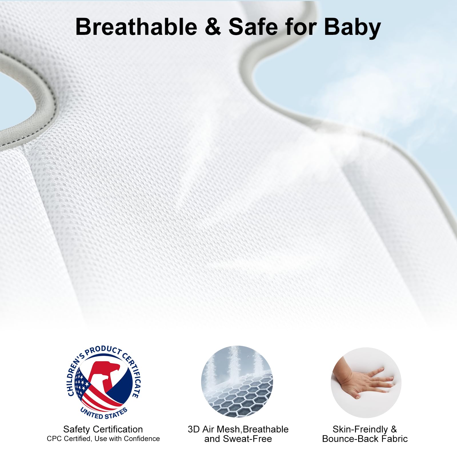 AMACOOL in-use outdoors demonstrates easy attachment and secure fit on strollers.