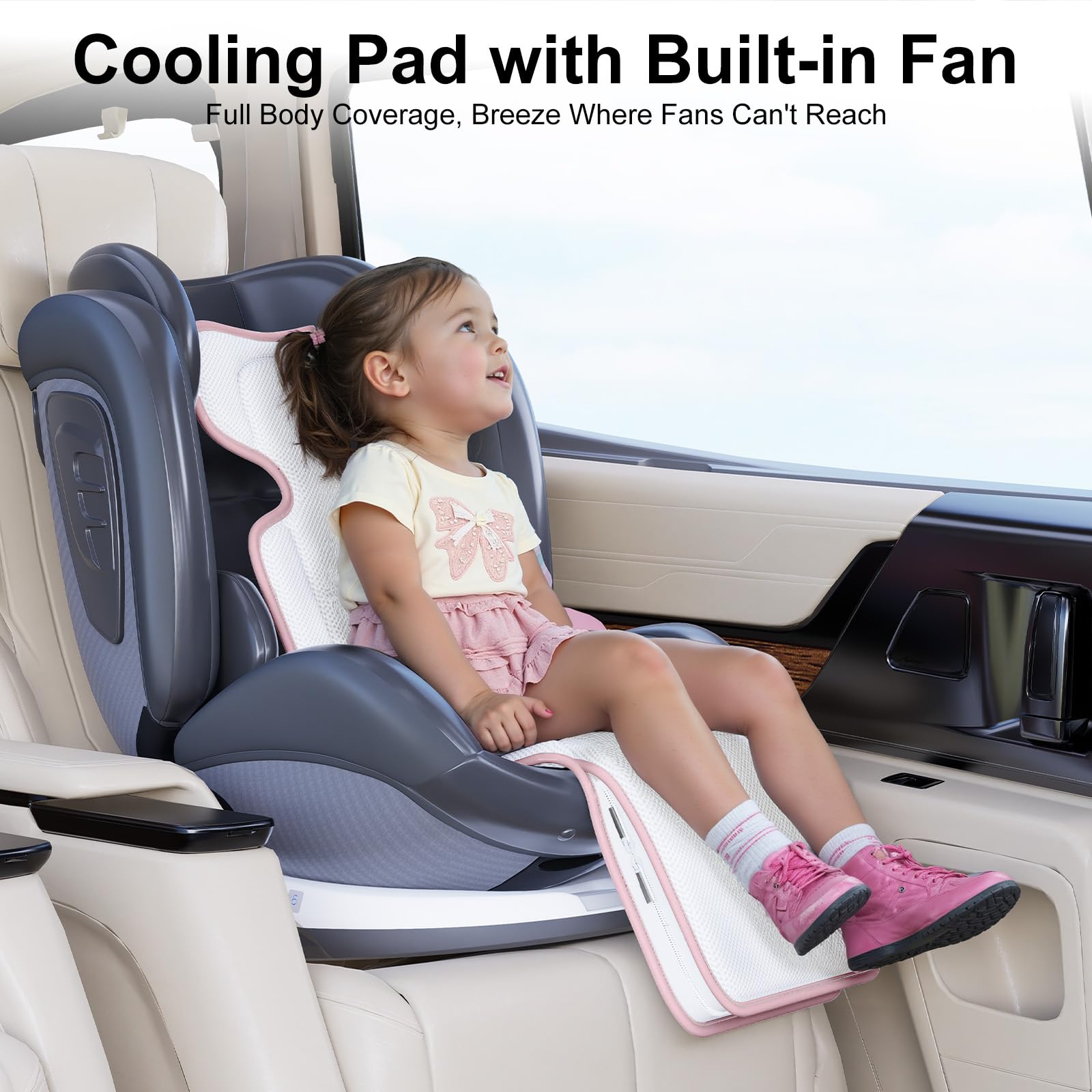 AMACOOL cooling pad in use keeps baby comfortable during sunny outings