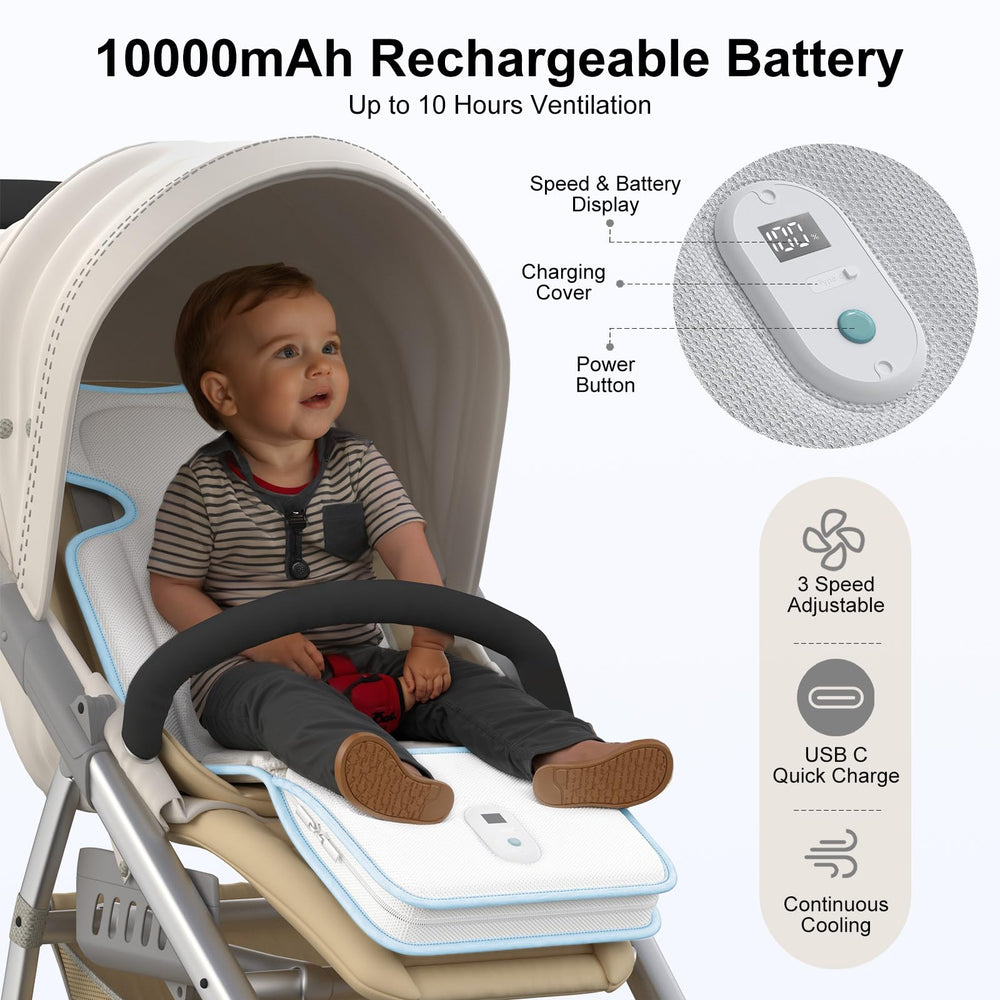 AMACOOL versatile pad attaches to car seats, strollers, bassinets for multipurpose comfort