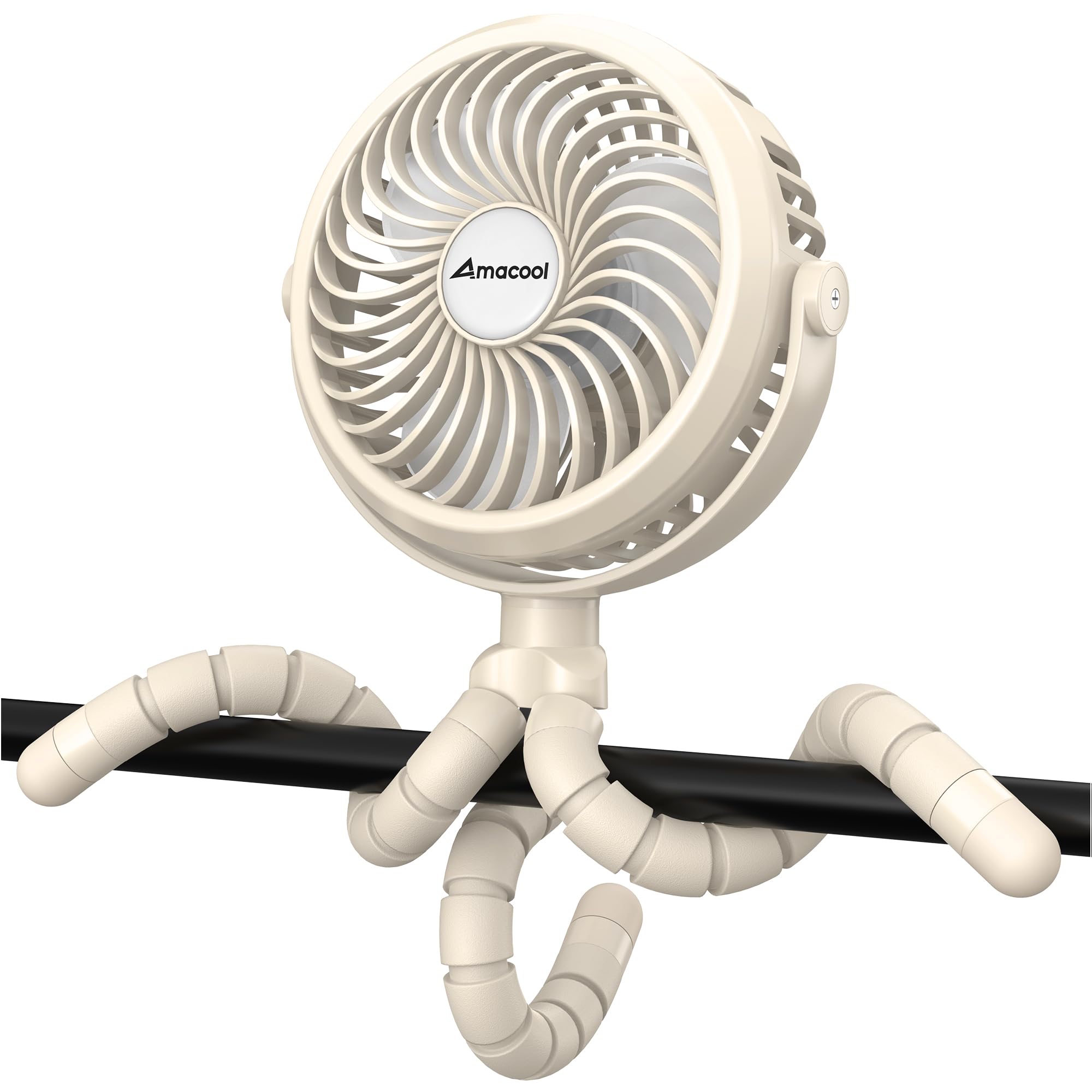 AMACOOL battery-operated stroller fan clip-on keeps baby comfortable on-the-go.
