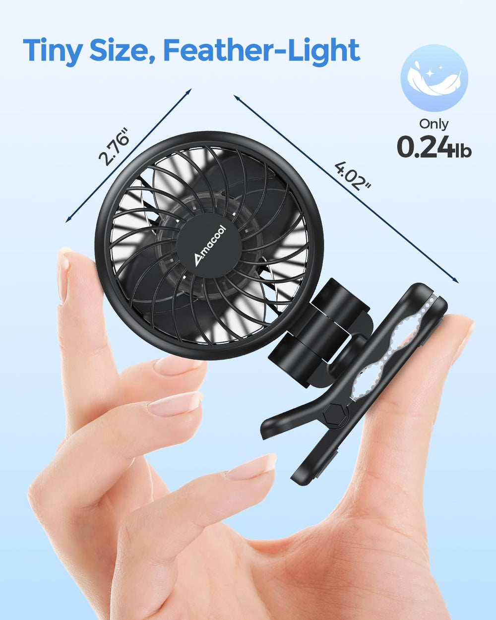 AMACOOL mini baby clip fan doubles as compact desk fan option