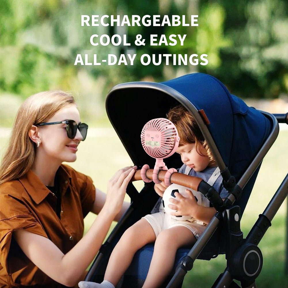 AMACOOL stroller fan 3 speeds delivers customizable breeze for kids' outings.