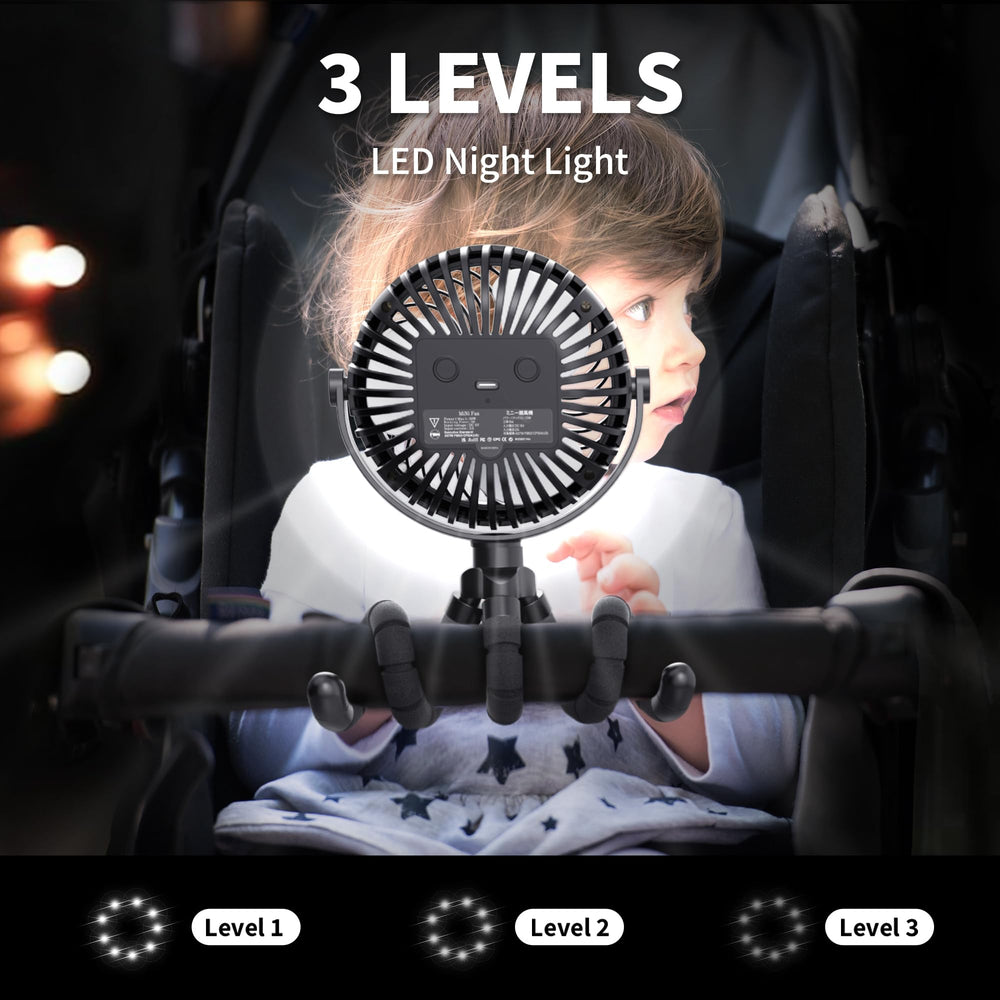 AMACOOL stroller fan 360-degree cooling directs airflow precisely.