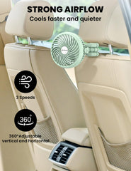 AMACOOL stroller fan head rotates 360 for precise breeze.