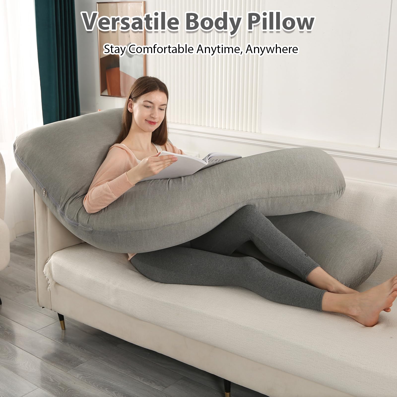 Amagoing back-hip-leg support visualization invites posture relief during nightly rest.
