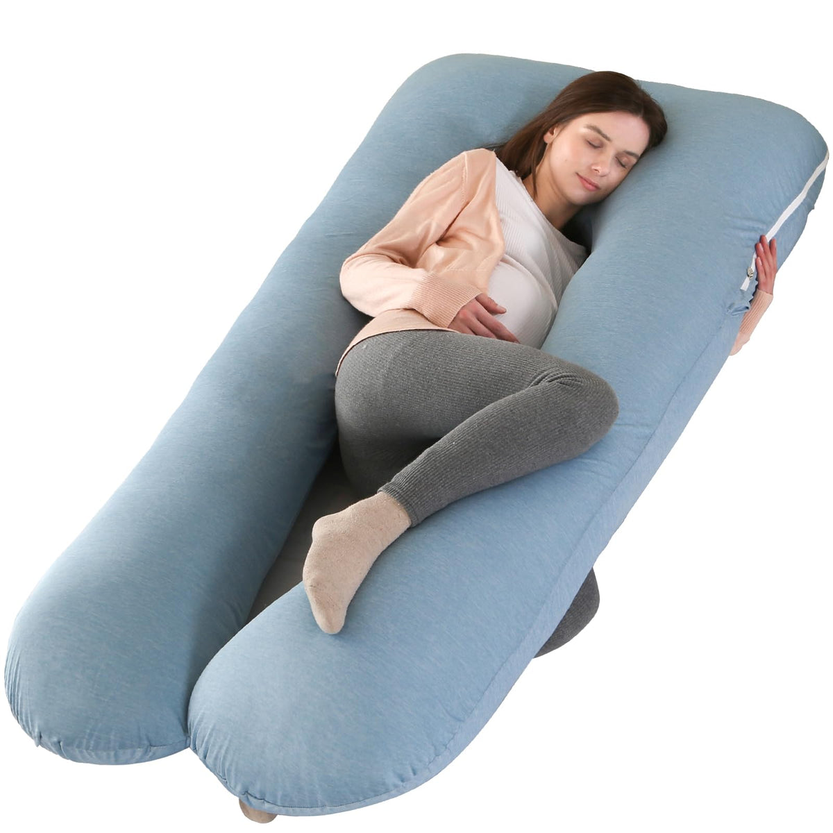 Amagoing cooling pregnancy pillow U-shape supports full-body comfort for better sleep