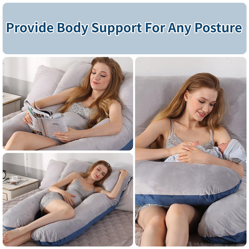 Amagoing pillow ideal for nursing, reading, and bedside relaxation.