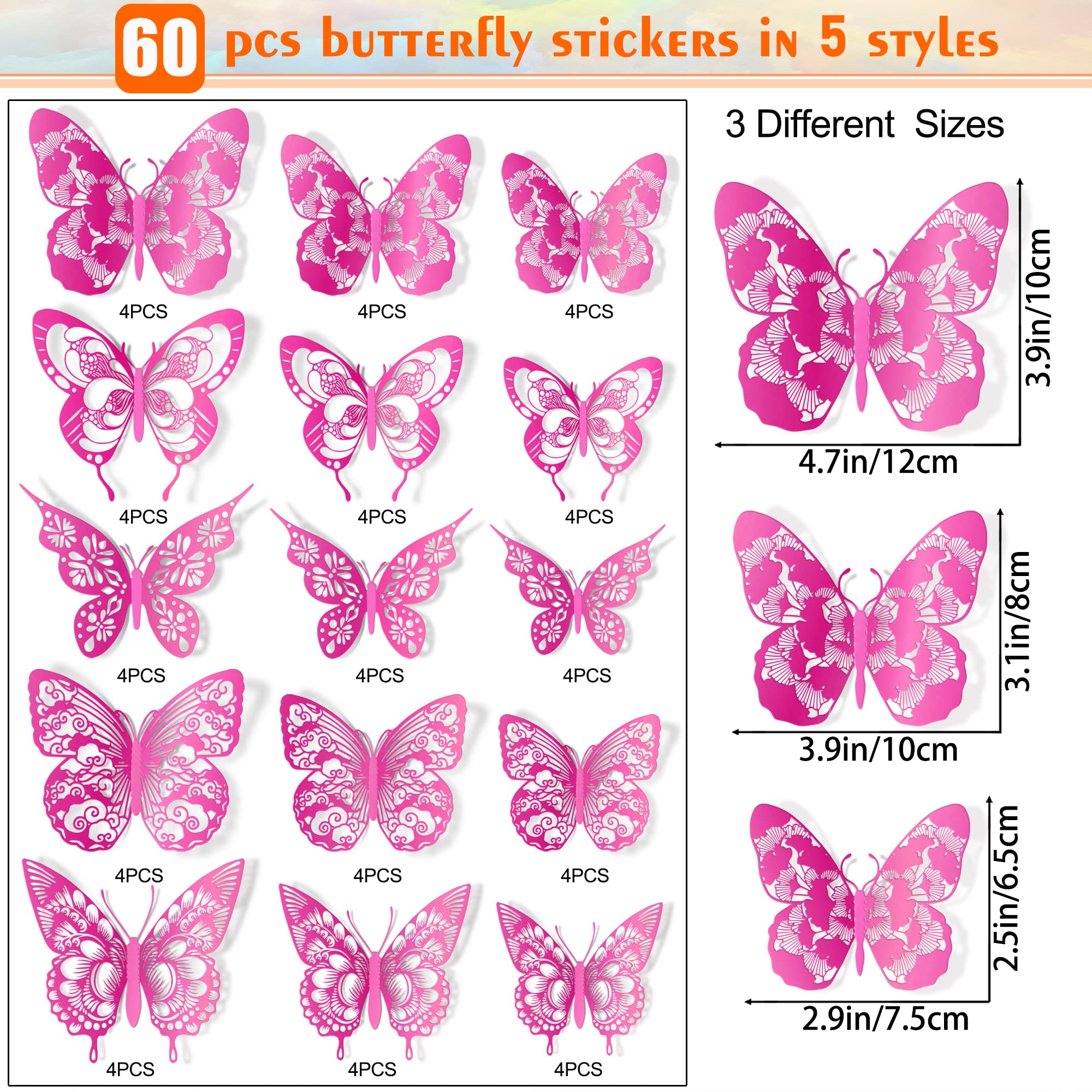 AM AMAONM 3D butterfly wall decor style collection for mixed design aesthetics.