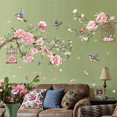 AM AMAONM leaves and birds wall decal brightens living spaces with charm.