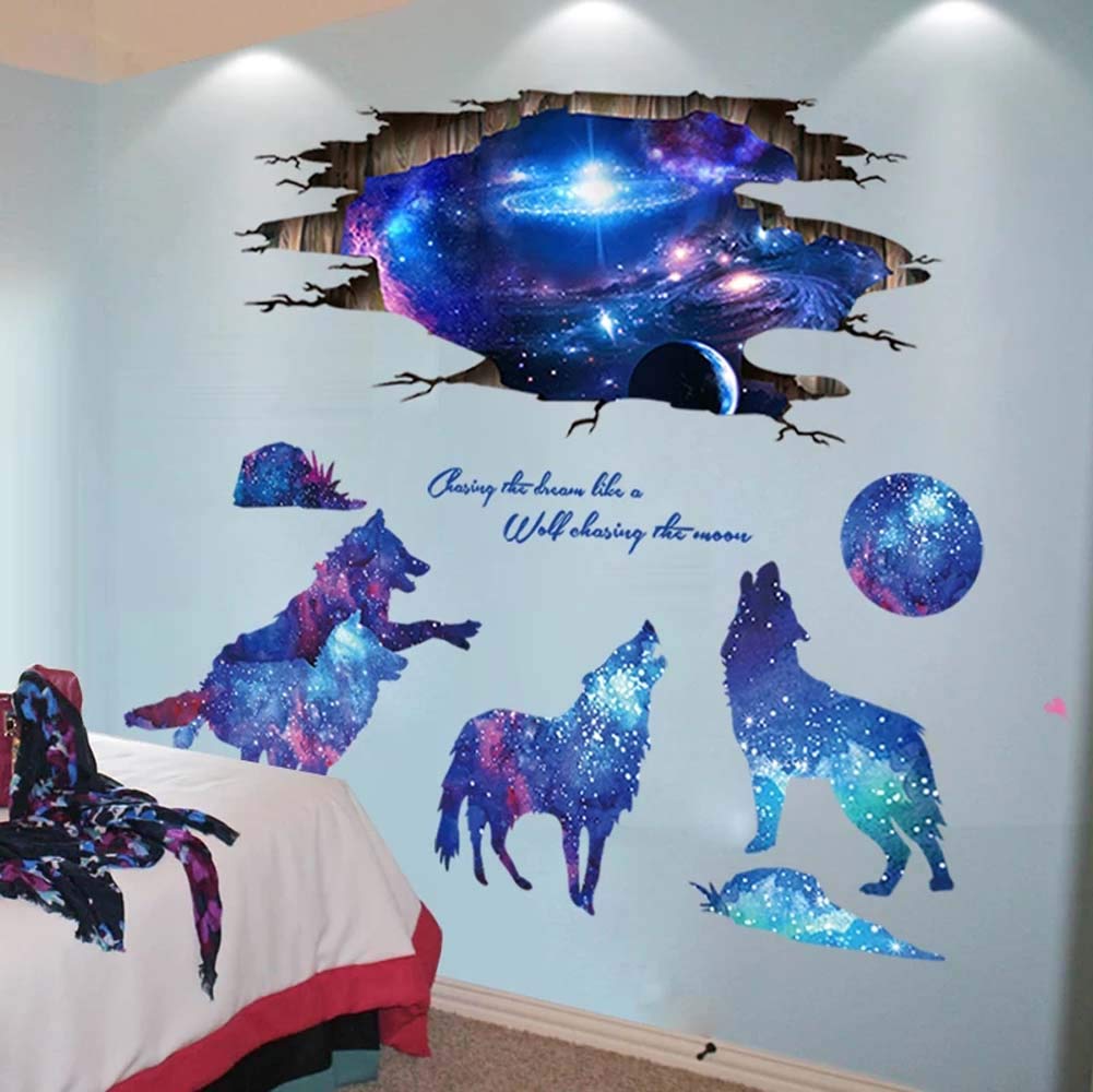 AM AMAONM milky way wall sticker offers immersive cosmic backdrop for play and imagination.
