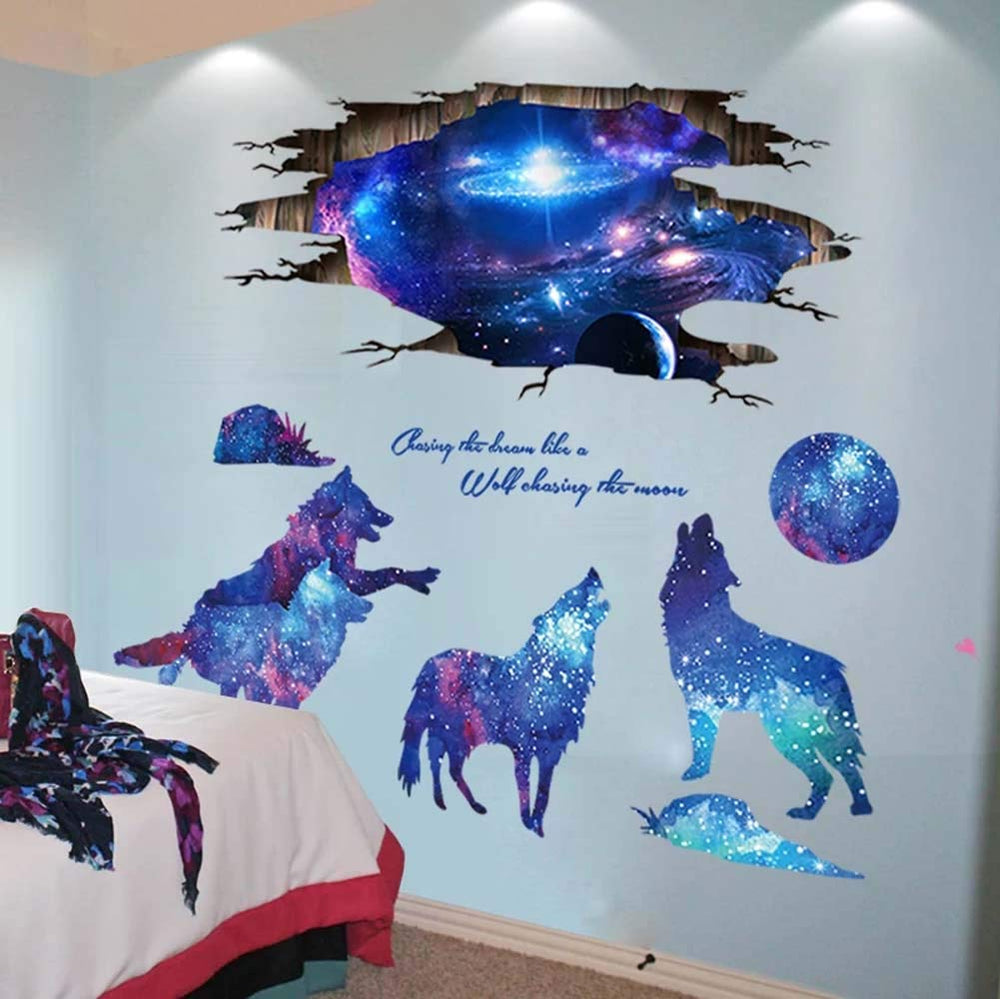 AM AMAONM milky way wall sticker offers immersive cosmic backdrop for play and imagination.