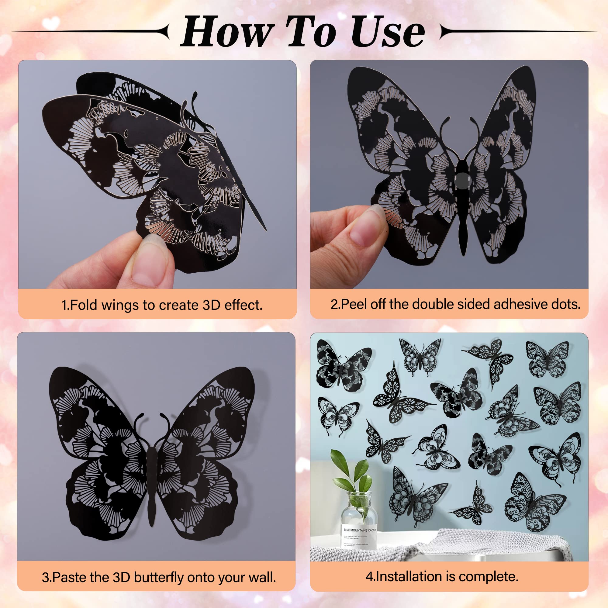 AM AMAONM 3D butterfly wall decor style 3 brings playful elegance to bedrooms